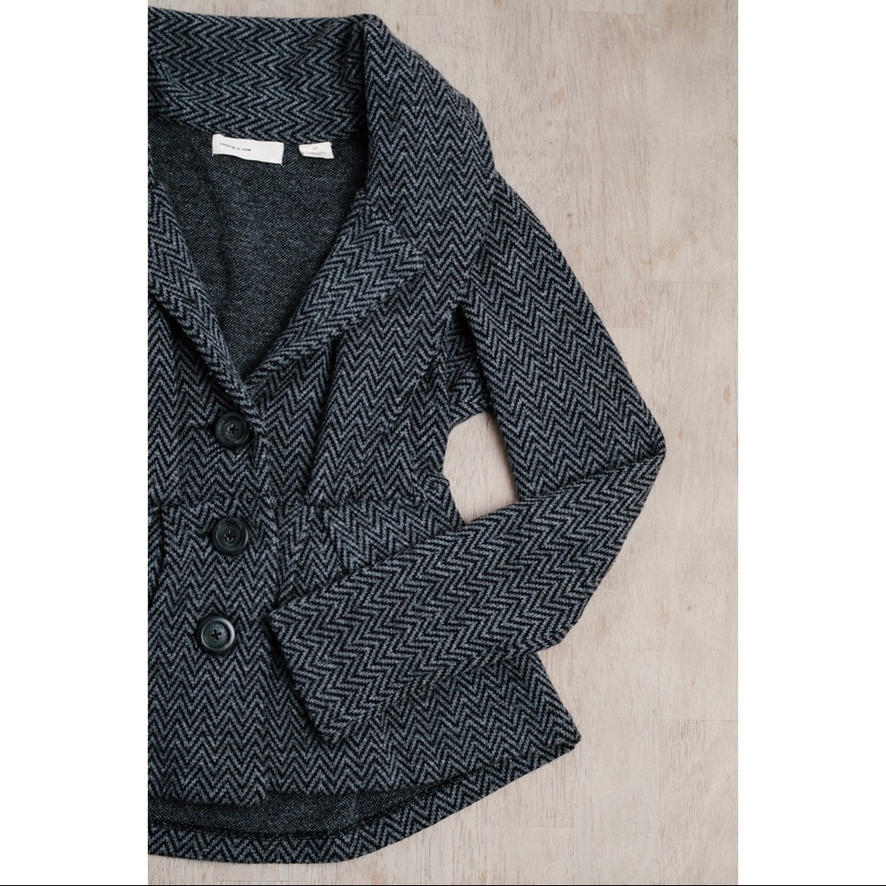 Sleeping on snow herringbone sweater jacket